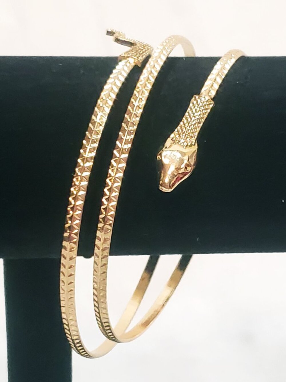 Snake Arm Cuff Bracelet Bangle Upper Arm Gold Tone 3.5" wide